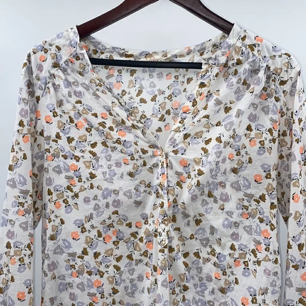 Women’s Cotton Floral Medium Top Ace Delivery Brand Long Sleeve Blouse - Picture 3 of 9
